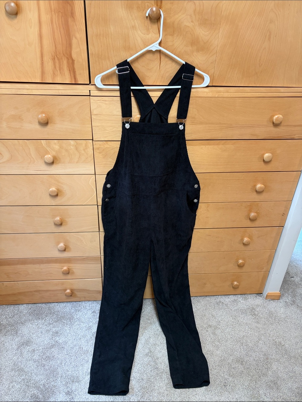 SHEIN NWOT Black Women's Corduroy Overalls Jeans - Classic Bib Jumpsuit